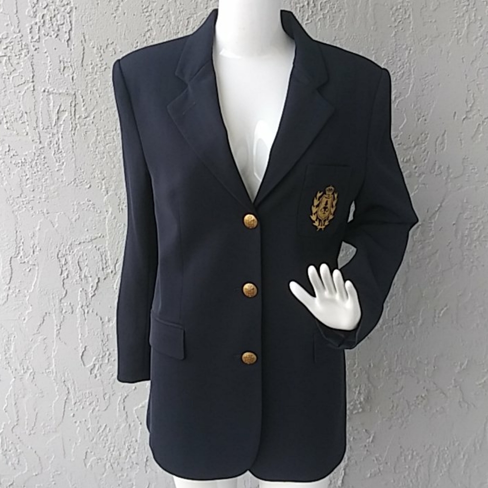Town & Travel Vintage Ladies Navy Blazer